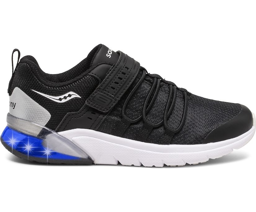 Tenis Saucony Flash Glow 2.0 Niños Negros | México 866ILHS